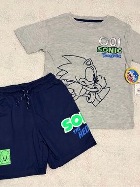 Sonic the Hedgehog Kids Grey & Navy Matching Set S(5)